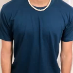 Peacock Blue Half-Sleeves T-Shirt