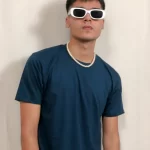 Peacock Blue Half-Sleeves T-Shirt
