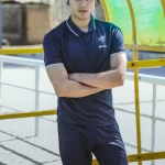 Navy Blue Strips Polo